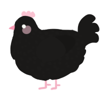 A sable chicken with a speckle pattern