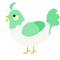 A white and spring chicken with a head pattern