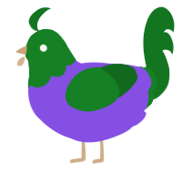 (unnamed), a blurple and leaf chicken with a head pattern