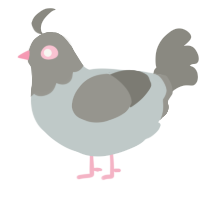 A silver and ash chicken with a head pattern