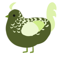 A olive and apple chicken with a half-lace pattern