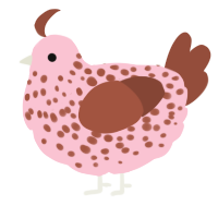 A rose and russet chicken with a speckle pattern