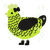 Fallout Farmhouse, a lime and sable chicken with a lace pattern