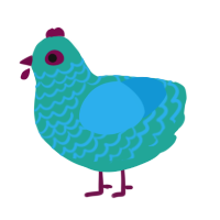 Chlorine Water, a turquoise and sky chicken with a lace pattern