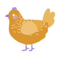 A orange and honey chicken with a half-lace pattern