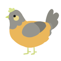 A honey and ash chicken with a head pattern