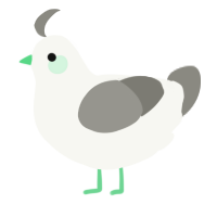 A white and ash chicken