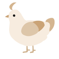A cream and beige chicken