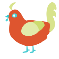 A vermilion and lemon chicken
