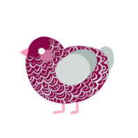 Raspberry Cheesecake, a maroon and silver chicken with a double-lace pattern