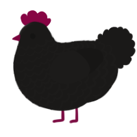 A sable chicken with a lace pattern