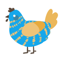 A sky and honey chicken with a bar pattern