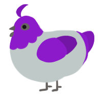 A silver and violet chicken with a head pattern