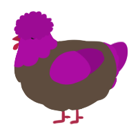 A bark and plum chicken with a head pattern