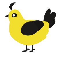 A yellow and sable chicken