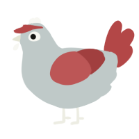 Lifeguard, a silver and red chicken