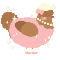 A pink and brown chicken with a head pattern