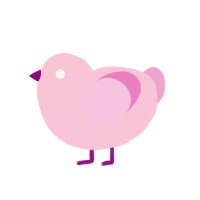 A rose and pink chicken with a lace pattern