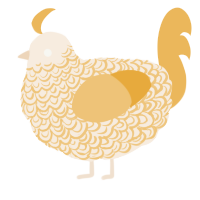 A cream and honey chicken with a double-lace pattern