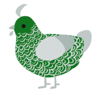 A leaf and silver chicken with a double-lace pattern