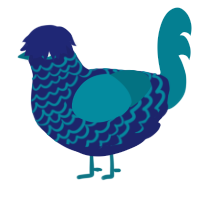 A navy and sea chicken with a lace pattern