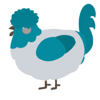 A mist and sea chicken with a head pattern