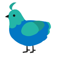A sapphire and turquoise chicken with a head pattern