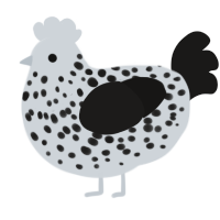A mist and sable chicken with a speckle pattern