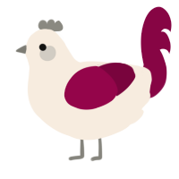 A cream and maroon chicken