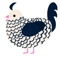 A cream and tumblr chicken with a lace pattern