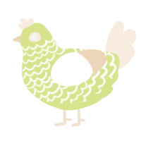 A lemon and cream chicken with a lace pattern