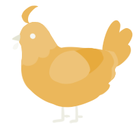 A honey chicken with a head pattern