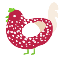 A crimson and cream chicken with a speckle pattern