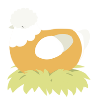 A honey and white chicken with a head pattern