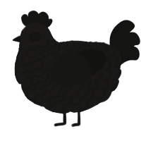 A sable and black chicken with a lace pattern