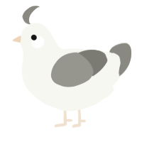 A white and ash chicken
