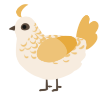 A cream and honey chicken with a half-lace pattern