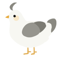 A white and ash chicken