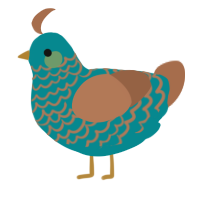 A teal and brown chicken with a lace pattern
