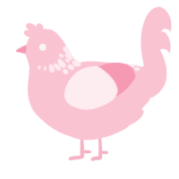 A rose chicken with a neck-speckle pattern