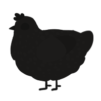 A sable chicken with a speckle pattern
