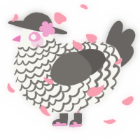 A white and grey chicken with a lace pattern
