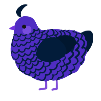 A indigo and tumblr chicken with a lace pattern