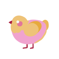 A pink and honey chicken with a head pattern