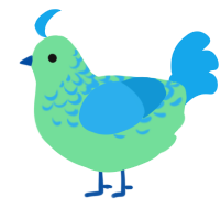 A spring and sky chicken with a half-lace pattern