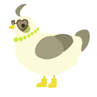A white and ash chicken