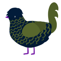 A tumblr and olive chicken with a lace pattern