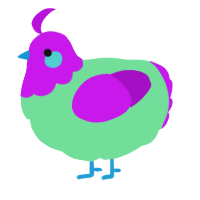 A spring and amethyst chicken with a head pattern