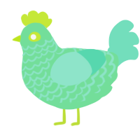 A spring and mint chicken with a lace pattern