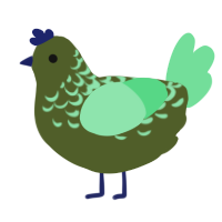 A olive and spring chicken with a half-lace pattern